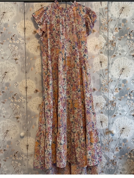Pinch Dresses & Skirts - EUC Pinch Floral Tiered Midi Dress Florals with Yellow, Pink and Purple